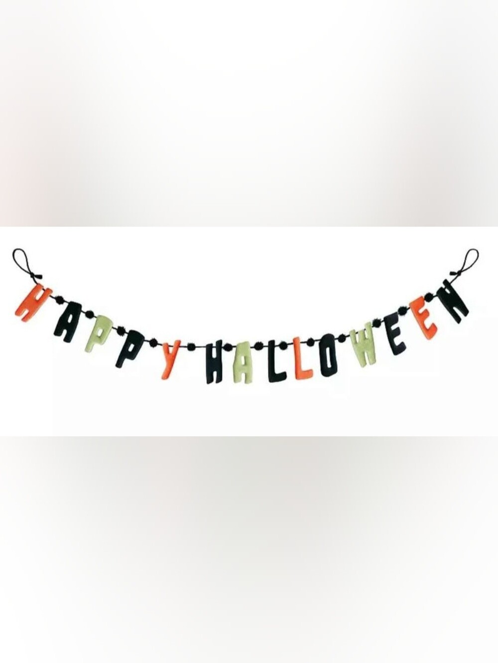 Halloween Letter Banner Garland - Black Orange Lime